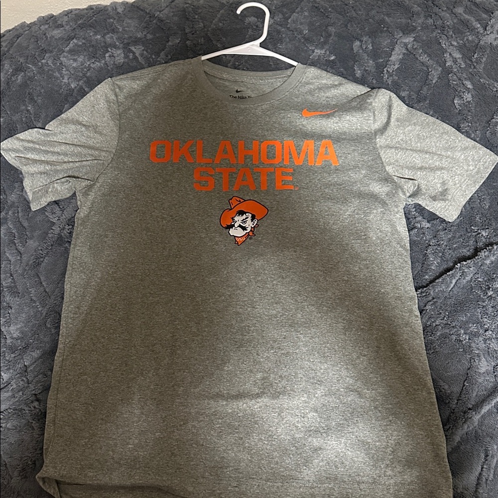 Nike Gray and Orange Oklahoma State Tee